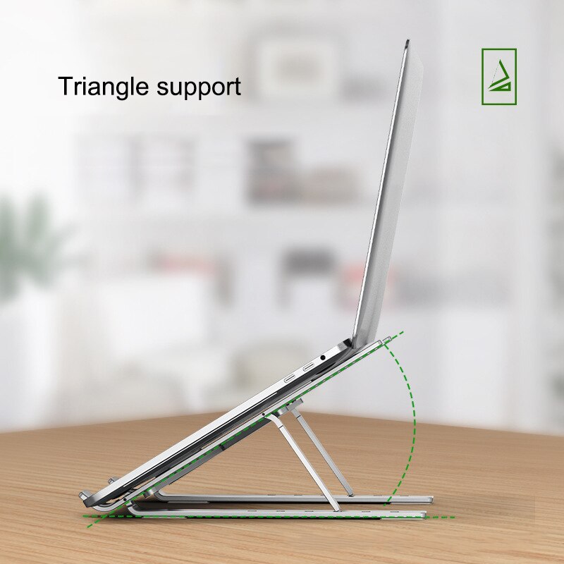 Portable Folding Aluminum Adjustable Notebook Stand Foldable Laptop Stand Holder DOM668