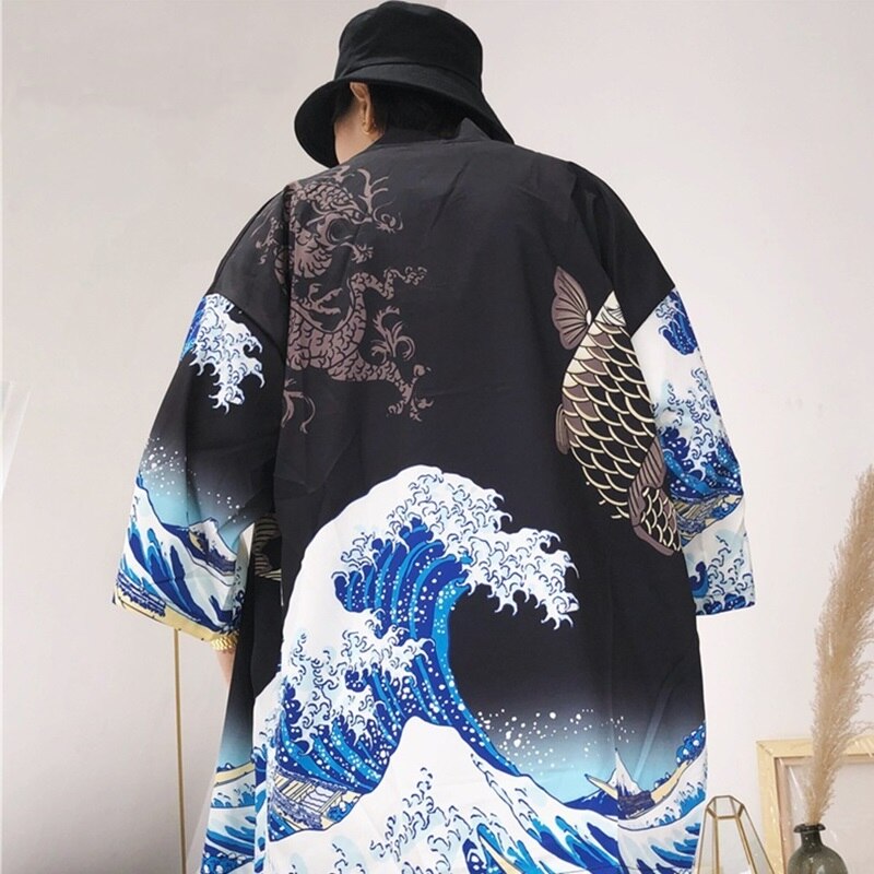 Kimono vest mannen japanse obi mannelijke yukata mannen haori japanse samurai kleding traditionele japanse kleding  aa001