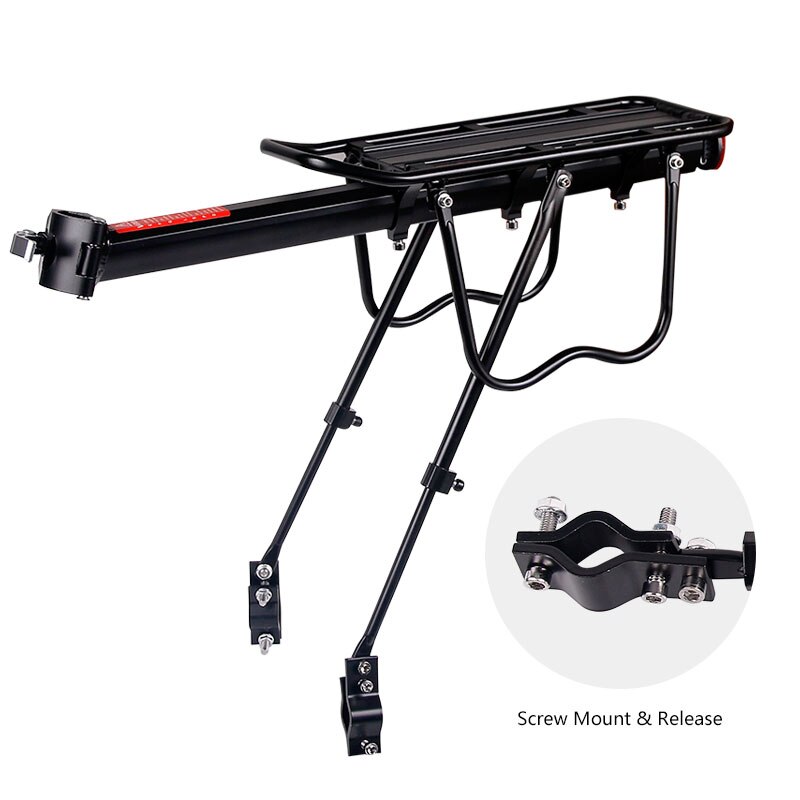 Deemount Aluminium 50KG Bagage Bagagedrager Kofferbak voor Fietsen MTB Bike Achter Plank Fiets Rekken 20- 29 inch fietsen: Screw Mount