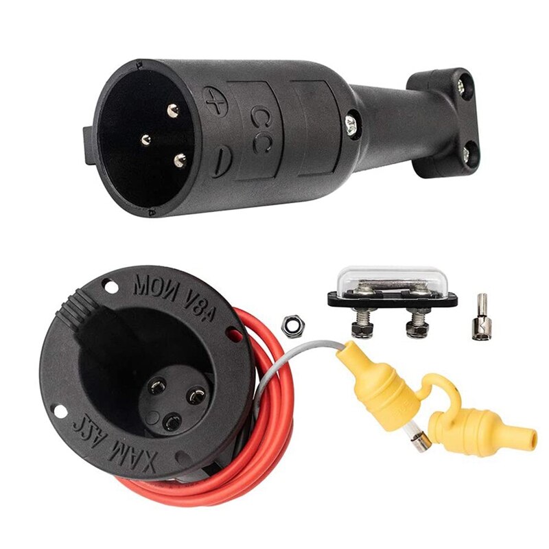 48V Charger Cord Plug &amp; Charger Receptacle for Club Car DS Precedent Golf Carts 2000 Up, 101828901, 101802101, 103375501