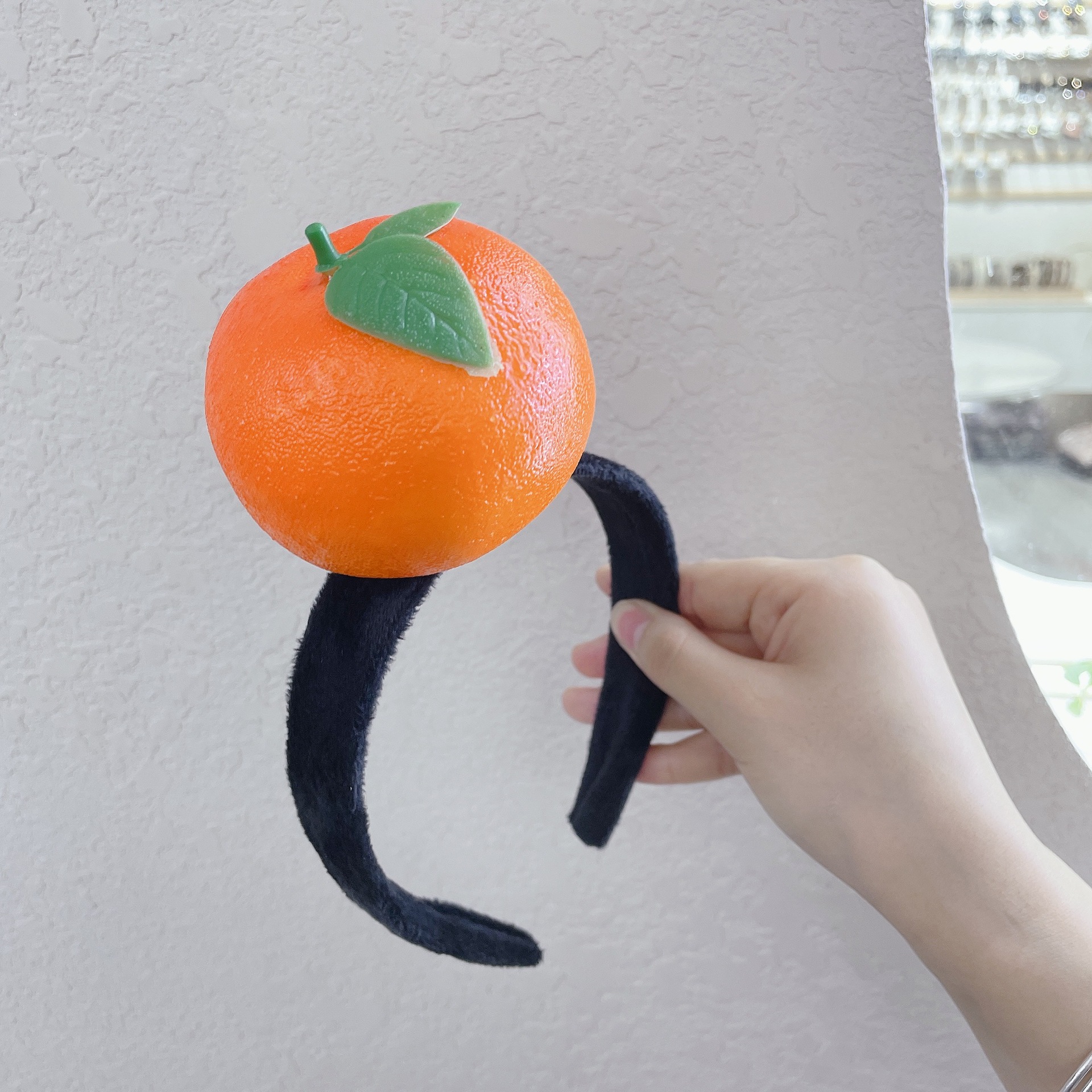 Divertido aro para el pelo tipo sándwich, diademas para frutas y verduras, diadema para de Cosplay para mujeres y niñas, tocado de felpa, accesorios para el cabello: Verde