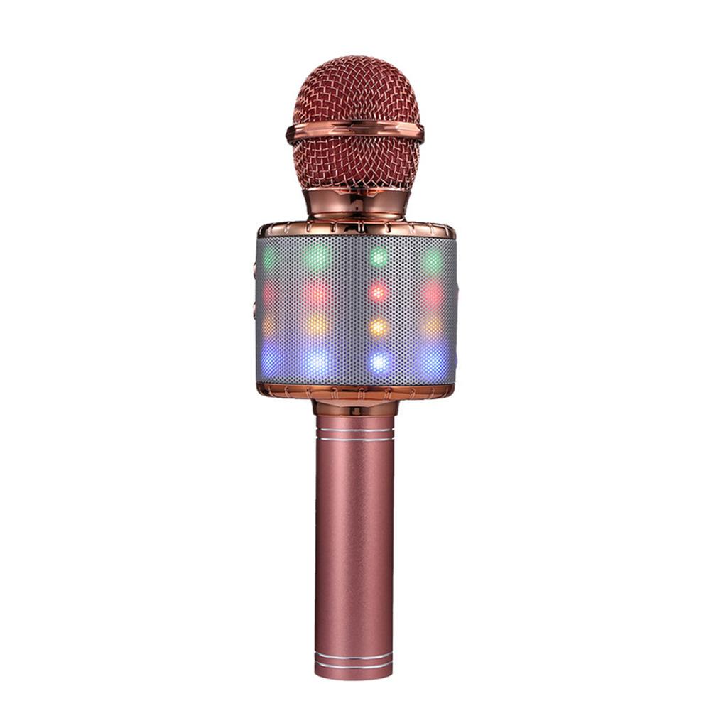WS 858L Karaoke Bluetooth Mikrofon Unterstützung Aufnahme Lied Tragbare kabellos Mic 3 Farben Für Smartphone für IPad PC: Rose Gold