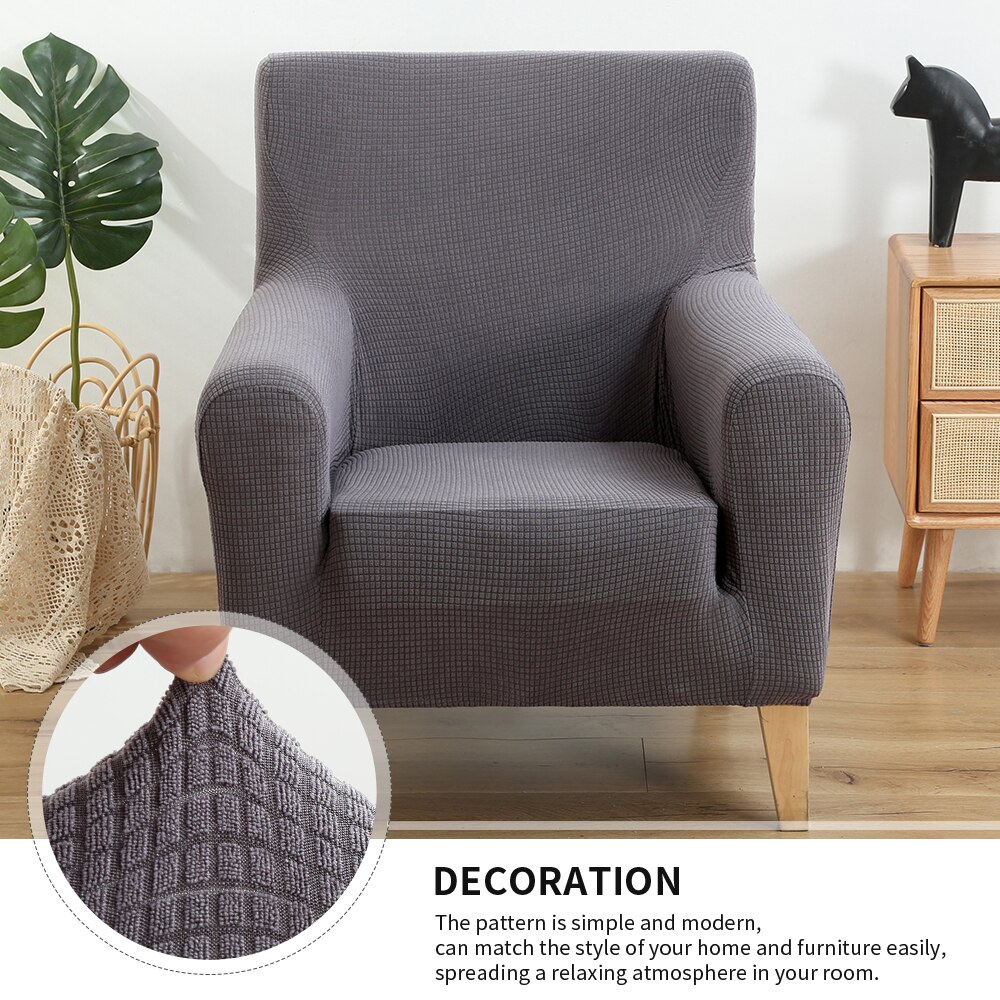 Moderne effen jacquard elastische bankzithoesbeschermer, wasbare hoes, universele bankhoes voor 1 persoon, woondecoratie