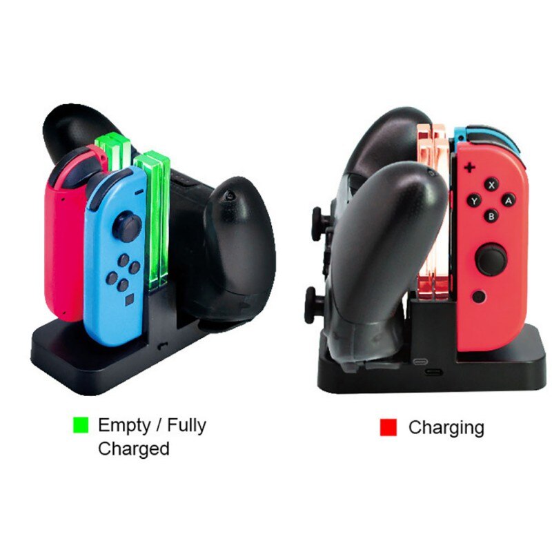 Uppgraderingsversion usb spelkontroll handtag laddare färgglad för switch fyra ladda plast för pro handtag laddare bas
