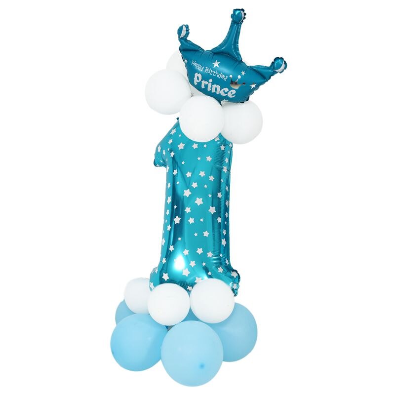 Foil Balloon Number Balloon Latex Balloon Blue Huge Number Balloon Baby Shower Party Kids Birthday Decoration Number 1: Default Title