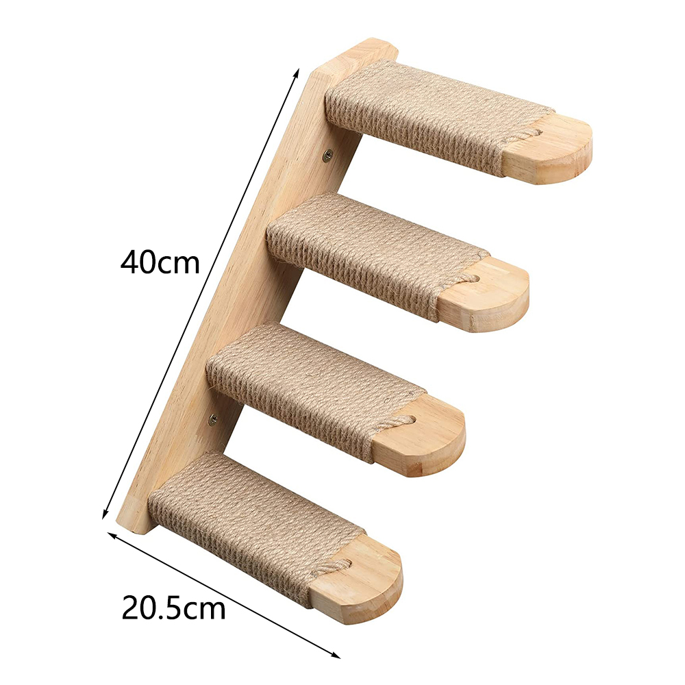 Panier mural en bois pour chat, étagère pour chat, lit de perche, hamac de couchage, grattage d'escalade, meubles muraux modernes pour chats: Black