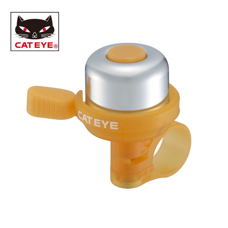 Cateye cykelklokke mtb landevejscykel kobber 90db horn klokke 2.2-25.4 mm styr klokkehorn lyder luftalarm ringer klokker pb -1000: Mandarineret