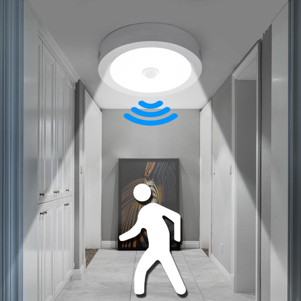 Pir bevægelsessensor nødsignallys smart runde energibesparende førte væglampe wc indendørs toilet værelse korridor belysning