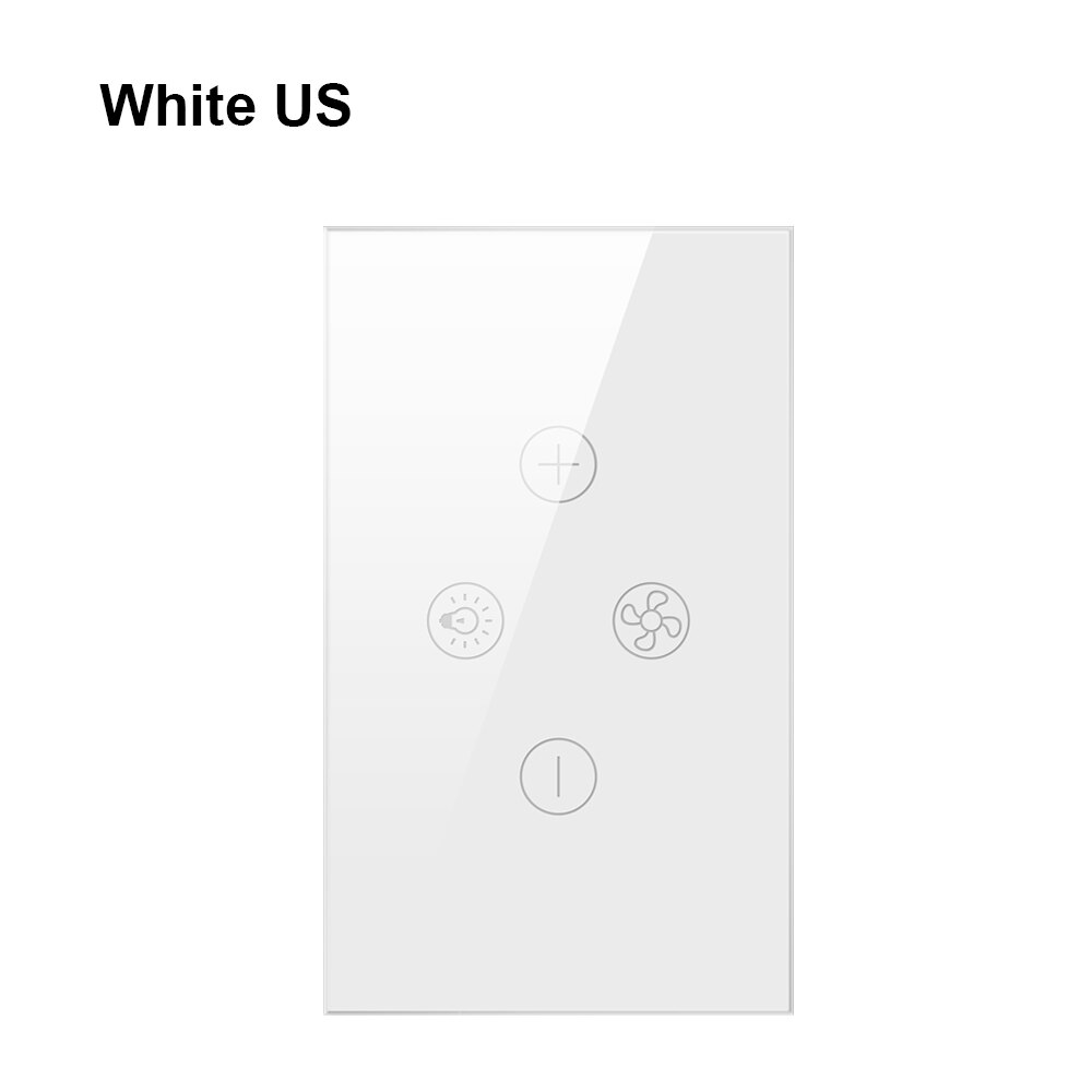 AVATTO-ventilador de techo inteligente con Wifi, interruptor de lámpara con varias velocidades, controlado por voz por Alexa y Google Home, Tuya: US  FSL01 White
