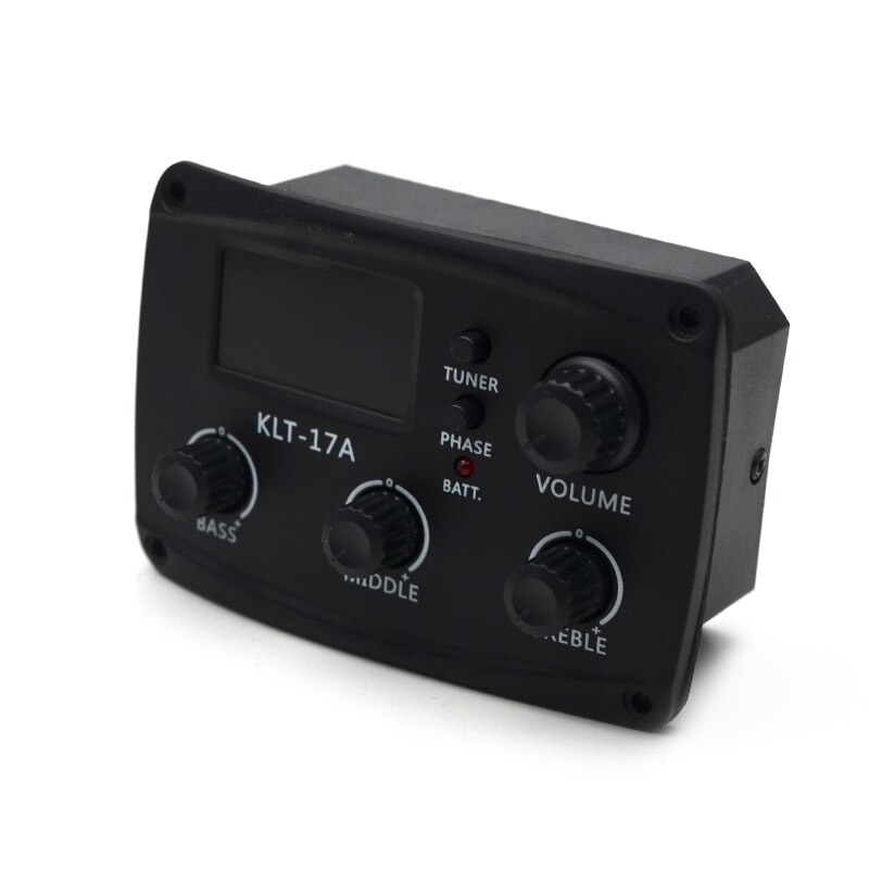 KLT-17A Acoustic Guitar EQ Preamp 70*48mm with Digital Procedding Tuner 3 Band EQ Equalizer with Tuner Guitar Pickup