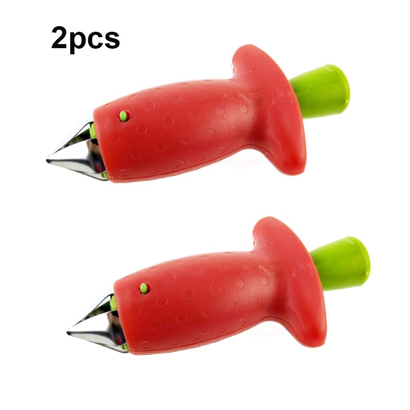 2 Pcs Keukengerei Graven Aardbei Gereedschappen Aardbei Hullers Fruit Tonucleus Tomaat Graven Aardbei Hullers: 2pcs