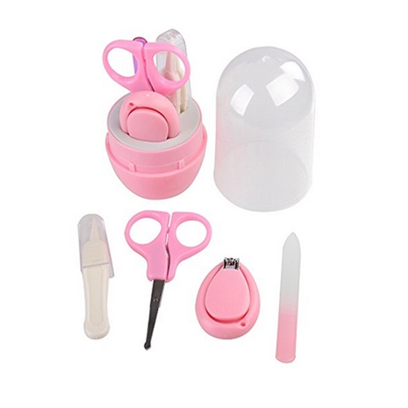 4 pièces bébé coupe-ongles Kit de soins de santé Kit de soins de santé Portable -né bébé Kit de toilettage coupe-ongles ensemble de soins de sécurité: Pink