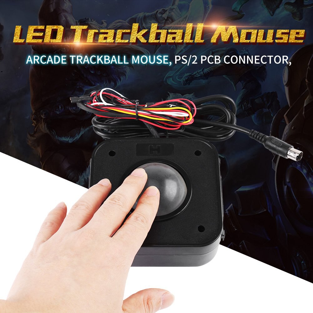 Accesorios de juego de Arcade portátil iluminado ratón redondo con cable alta sensibilidad estable antideslizante iluminado ratones LED Trackball