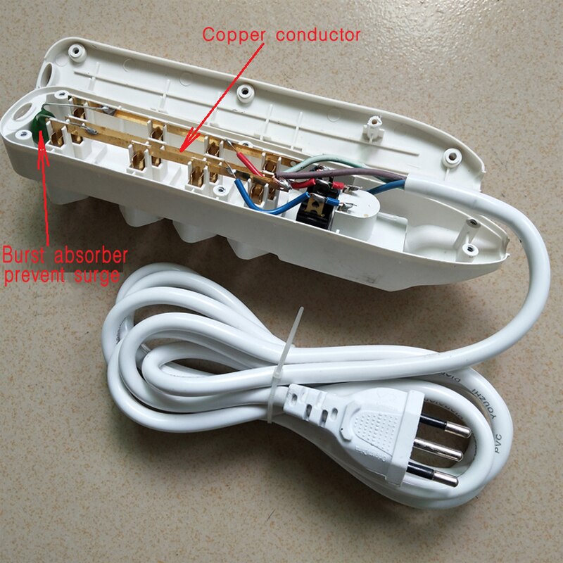 Brazil wiring plug 5 way multiple socket power strip with surge protector 10A250V Brazil socket