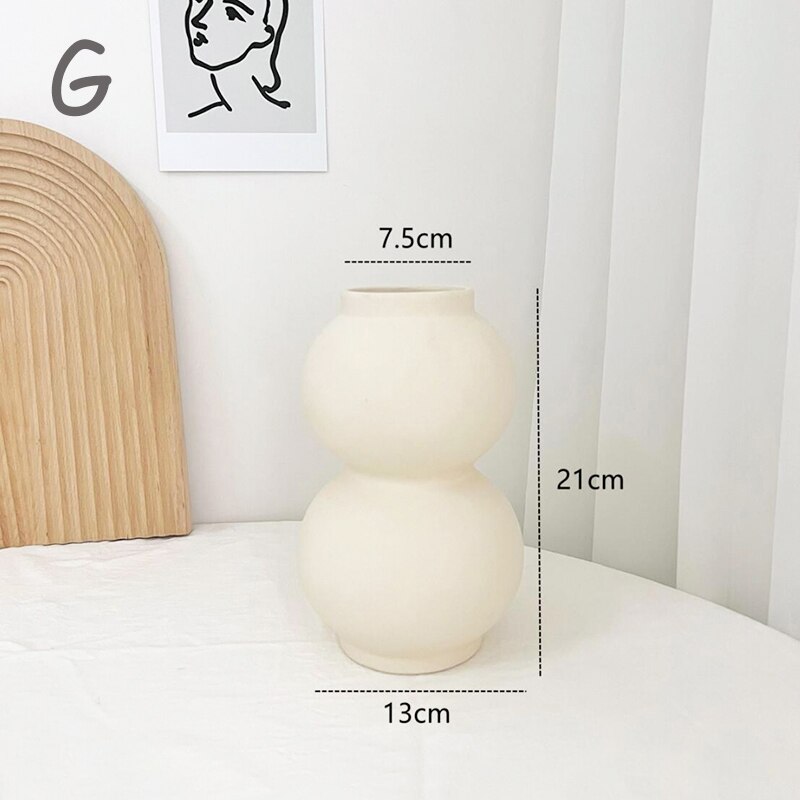 Ceramics Vase Home Decor Flower Vase Modern Geometric Abstraction Decorative Vases Room Decor Flower Pot Wedding Decoration: G
