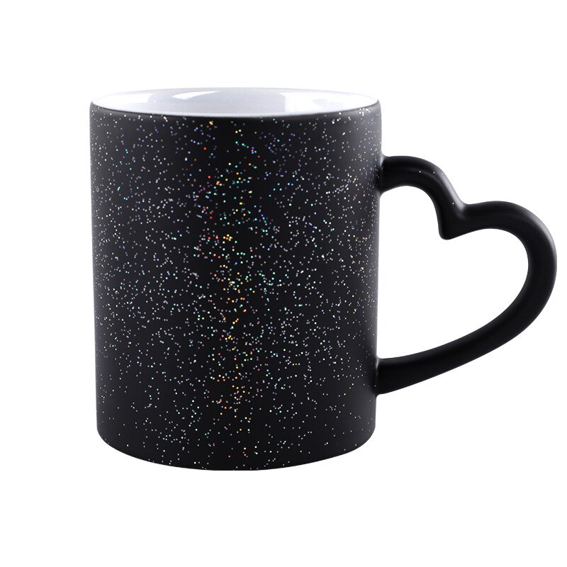 Caneca preta requintada da foto das estrelas o melhor presente para amigos que mudam a cor canecas o copo de café cerâmico personalizou sua foto no chá: 01