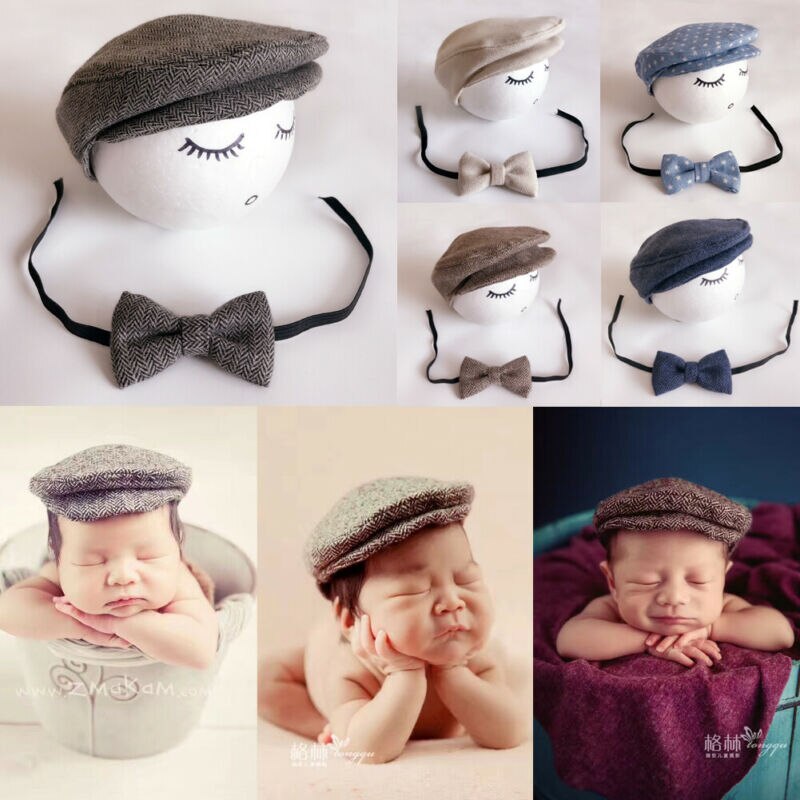 Baby Pasgeboren Piekte Leuke Jongen Pasgeboren Baby Beanie Cap Fotografie Props Outfit Katoen Hoed Accessoires