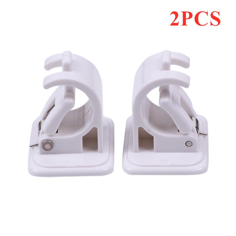 2-20Pcs Shower Curtain Rod Fixed Clip Plastic Hanging Rod Clip Adhesive Wall Curtain Hanging Rod Clamp Hooks Hanging Rack Hook: 01