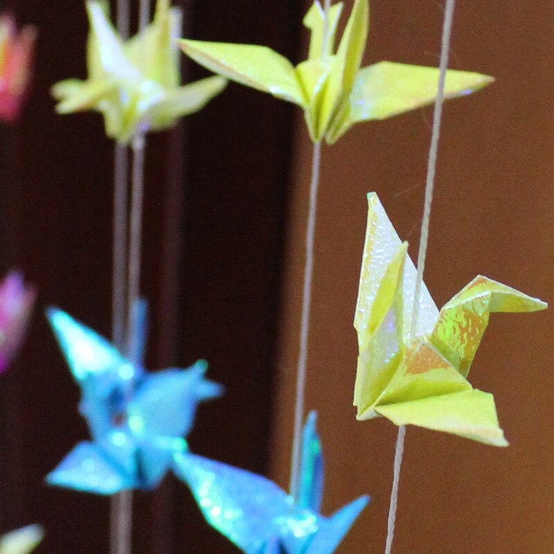 Guirlandes colorées en papier Origami, rideaux à oiseaux pliés, pour la saint-valentin, de mariage, réception pour bébé, 20 pièces