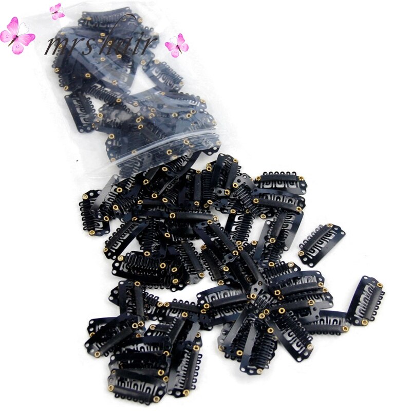 50 Uds 2,8 cm Clip para extensiones de cabello pinzas para el cabello Clips a presión con Clips de peluca trasera de silicona para Clip en accesorios de peluca tejida