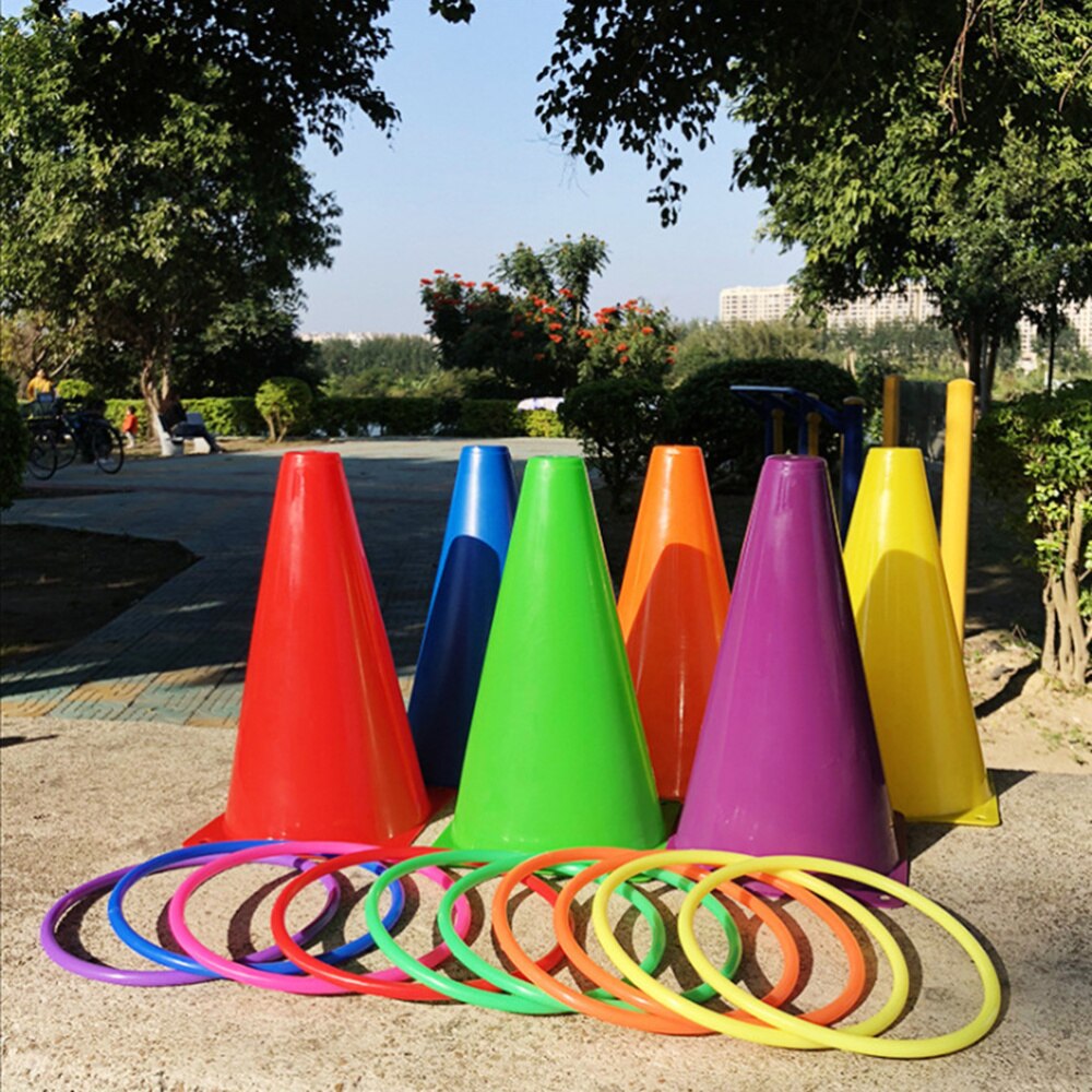 1 Set Kinderen Ring Toss Game Grappig Educatief Familie Ouder-kind Ring Gooien (6Pcs Gooien Emmers + 10 Stuks Ringen)