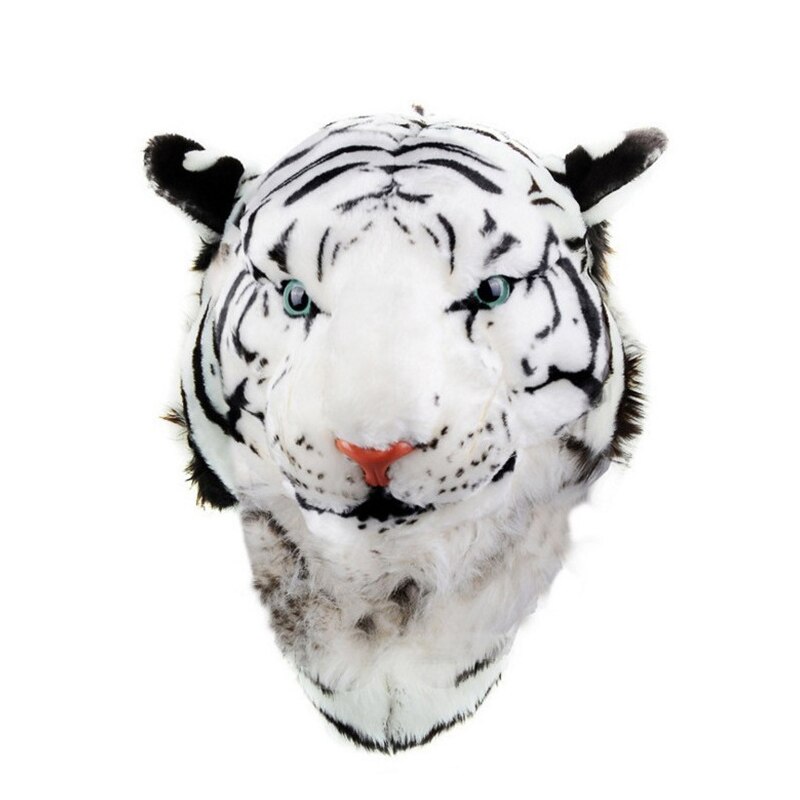 Brilljoy personlighet par djur ryggsäck plysch 3d tiger lejonhuvud ryggsäck panda ryggsäck unisex student rolig åkpåse 2019: Vit liten