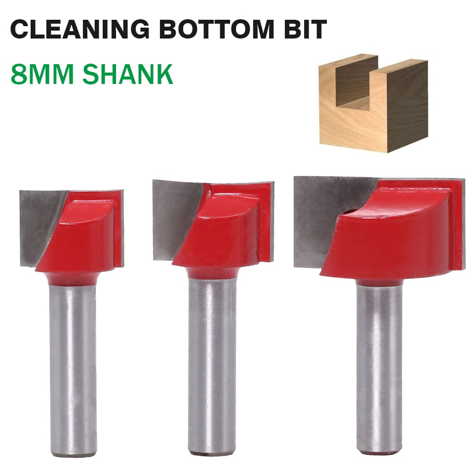 Top 1pc 8mm Schacht Reinigen Bodem Hout Router Bit Tungsten Carbide Graveren Mes Houtbewerking Gereedschappen End Frezen cutter