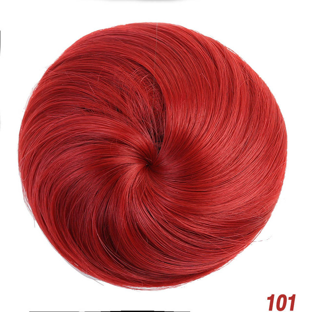 Buqi-extensiones de pelo corto y liso para mujer, moños resistentes al calor, Clip sintético de , accesorios para el cabello: 101