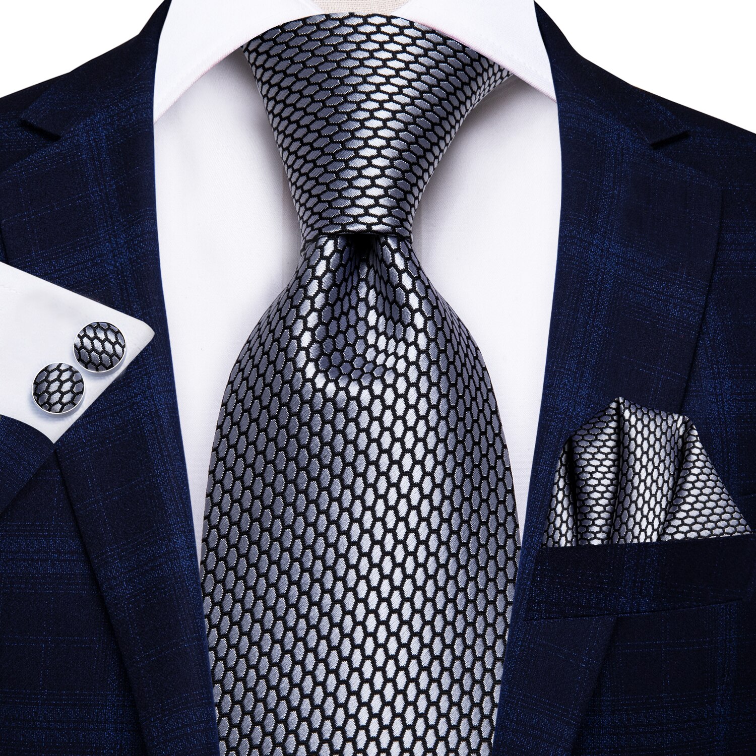 Hallo-Krawatte Blau Business Solide 100% Seide herren Krawatte Krawatte 8,5 cm Krawatten für Männer Formale Luxus Hochzeit Gravata
