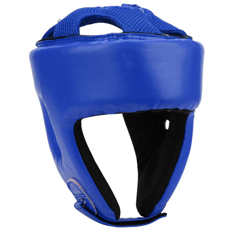 Kick Boxing Helmet PU Half-pack Punching Head Guard Karate Muay Thai Free Fight MMA Sanda Training Adults Kids Protection Gears: Blue / S