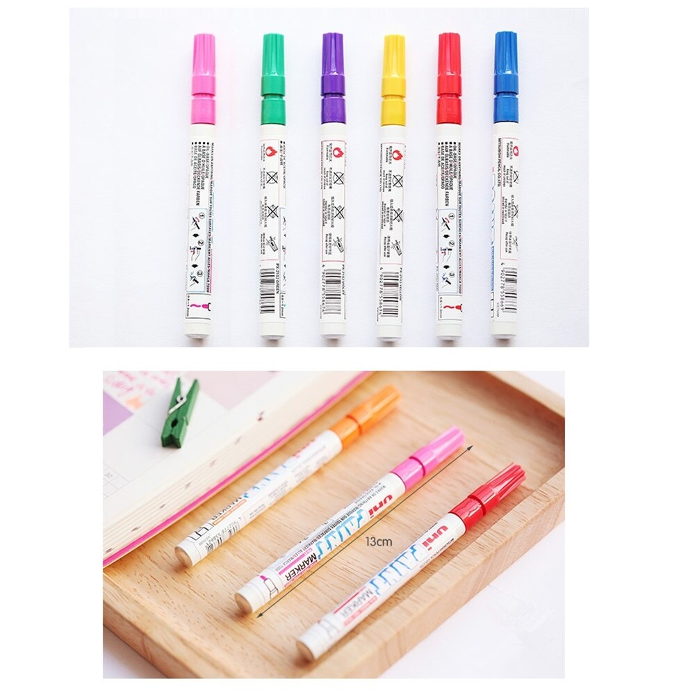 1Pcs Permanet Kleur Verf Marker Pen Fine Tip Olie Base Opaque Mark Op Iets Tyre Houten Cd Metalen Gras stof Handtekening A6860