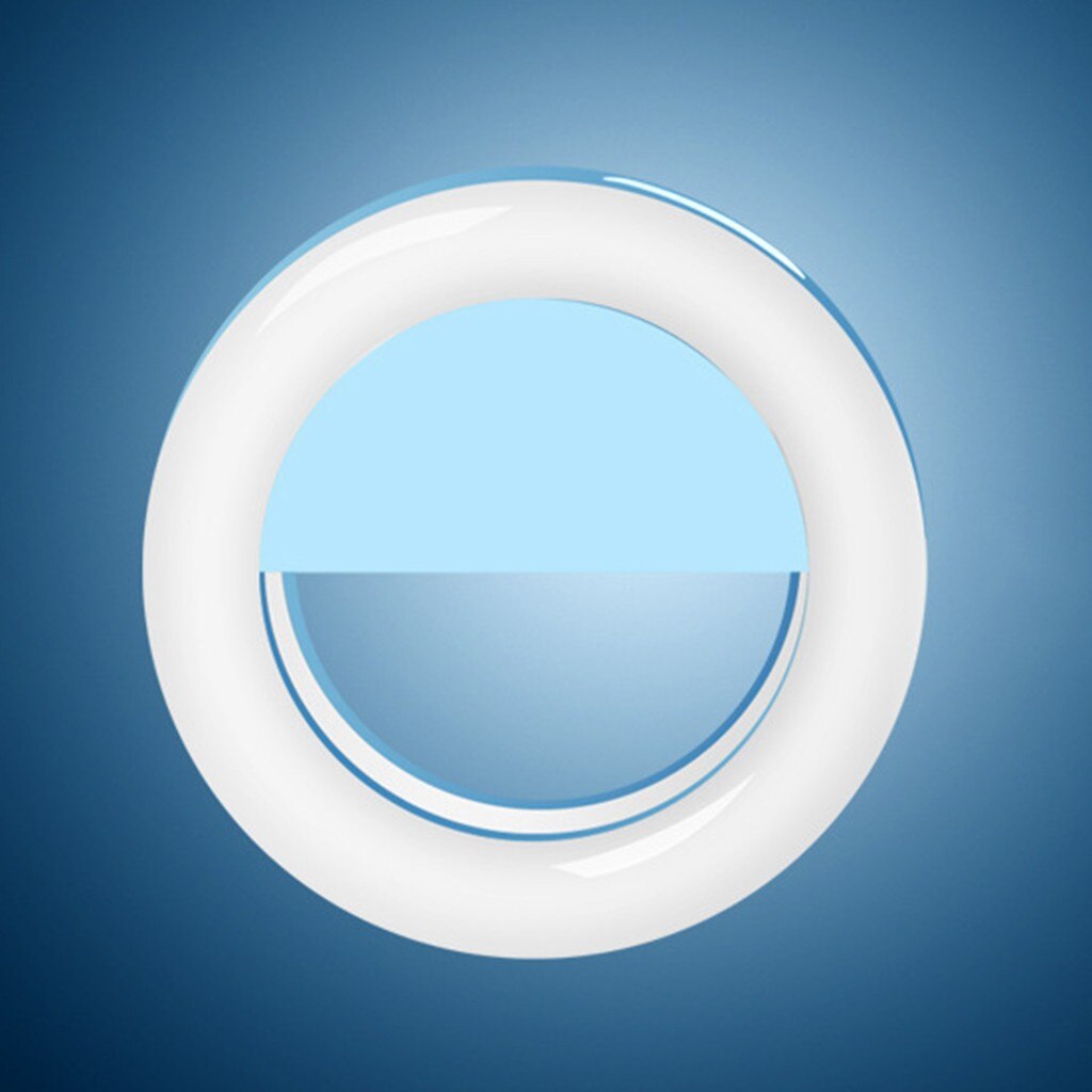 Portable Selfie Ring Light LED Ring Light Ring Stereo Fill Light 3-Level Brightness Light Phone Camera Support USB Charging: Blue