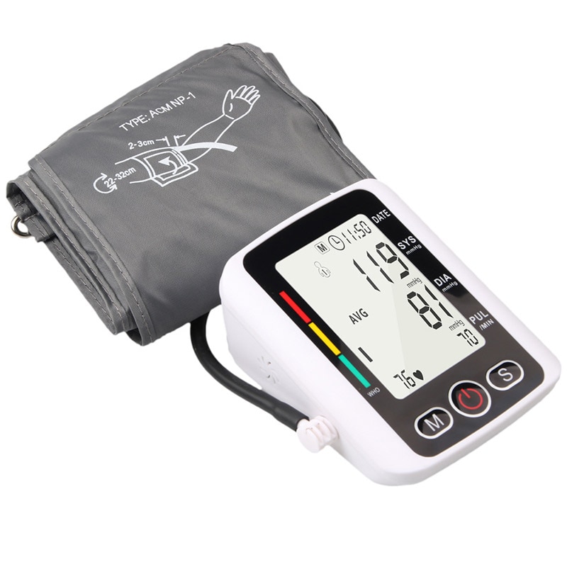 LCD Display Upper Arm Automatic Digital Blood Pressure Monitor Cuff Home BP Sphygmomanometers