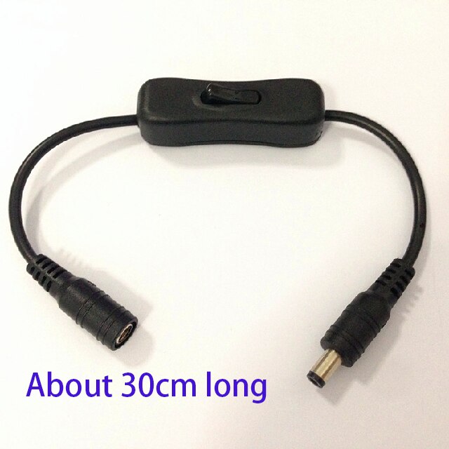 30cm DC switch power cord Male to female switch wiring LED Manual switch Controller Suitable for 5v-24v light bar module