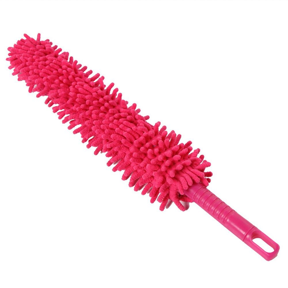 Foldable Dust Remover Flexible Wheel Brush Anti-static Car Cleaner Furniture Cleaning Tool Microfiber Car Washer Chenille Mop: pink