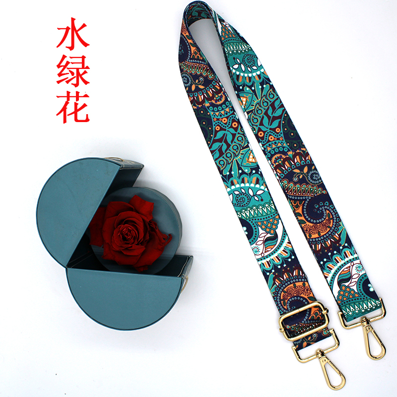 80-145cm nylon Strap women Bohemian Print multi color adjustable replacement bag belt handbag strap bag shoulder strap: Purple 