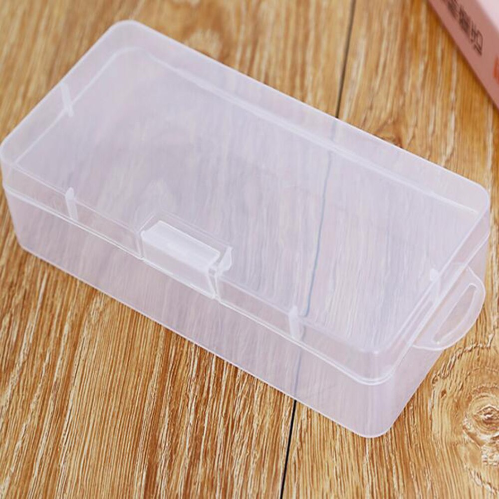 Multifunctional Storage Box Transparent Rectangular Plastic Lock Buckle Empty Pencil Organizer Stationary Pen Box