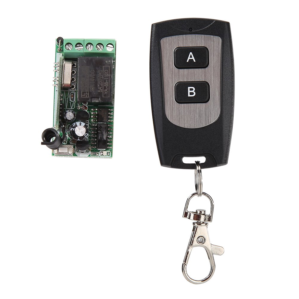Mini DC 433MHz Wireless Switch 1 Channel Relay Receiver + RF Remote 12 V Single Channel Universal Wall Panel Transmitter: C