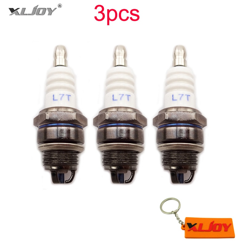 Bujía de encendido de 3 polos, 3 electrodos de alto rendimiento, L7T, Blanca, para Mini Moto ATV de 2 tiempos, Moto de bolsillo