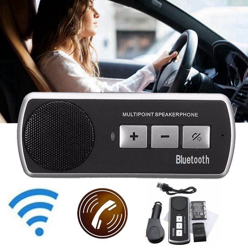 Draadloze Bluetooth Carkit Handsfree Luidspreker Zonneklepclip Drive Talk Luidsprekertelefoon voor ik Telefoon Android