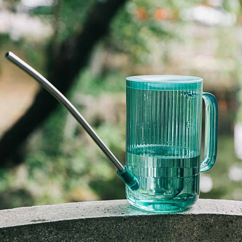 1L Plastic Watering Can Pot Plastic Long Mouth Garden Plants Watering Tool EL