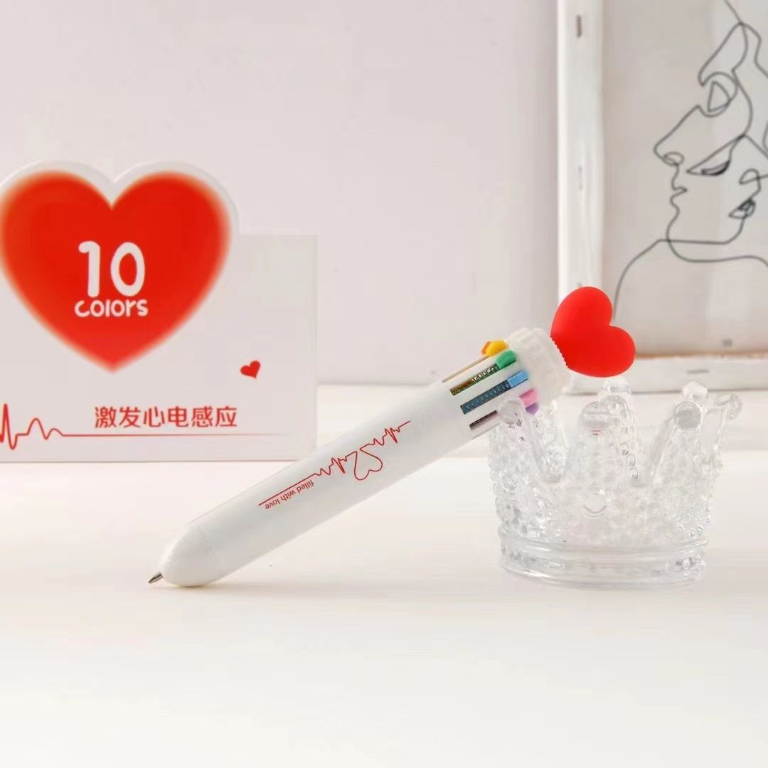 6/10 Colors Ballpoint Pen Cartoon Love 0.5mm Colorful Ink Gel Pens Silicone Kawaii Pens School Office Supplies Korean Stationery