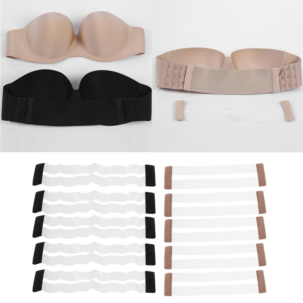 5Pcs Invisible Bra Extension 3 Hook Bra Extender Clear Bra Strap Replacement