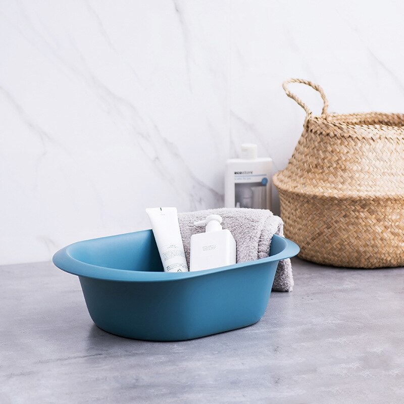 Household Cute Rectangular Runway Washbasin Thick and Sturdy Footbath Wash Vegetables Fruit Cleaning Basin Bathroom Laundry Tub