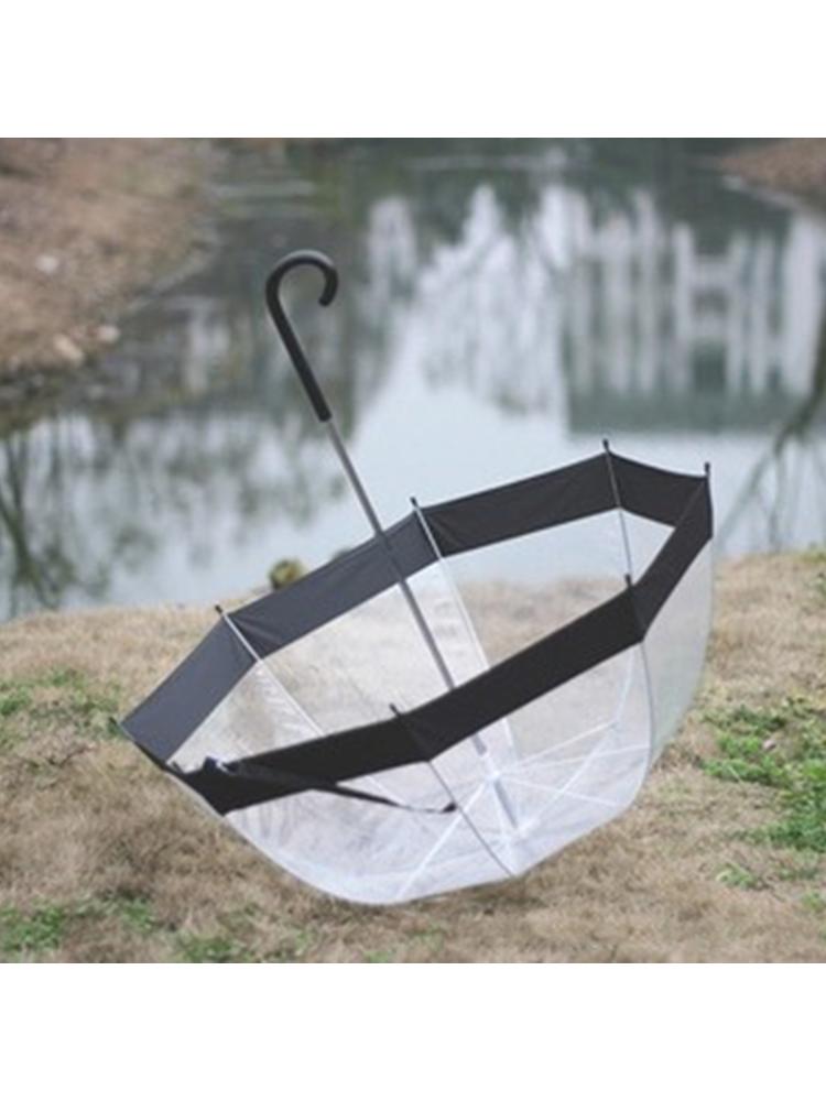 Transparente guarda-chuva criativo chuva ensolarado feminino meninas senhoras novidade itens alça longa guarda-chuvas à prova de chuva unbrellas