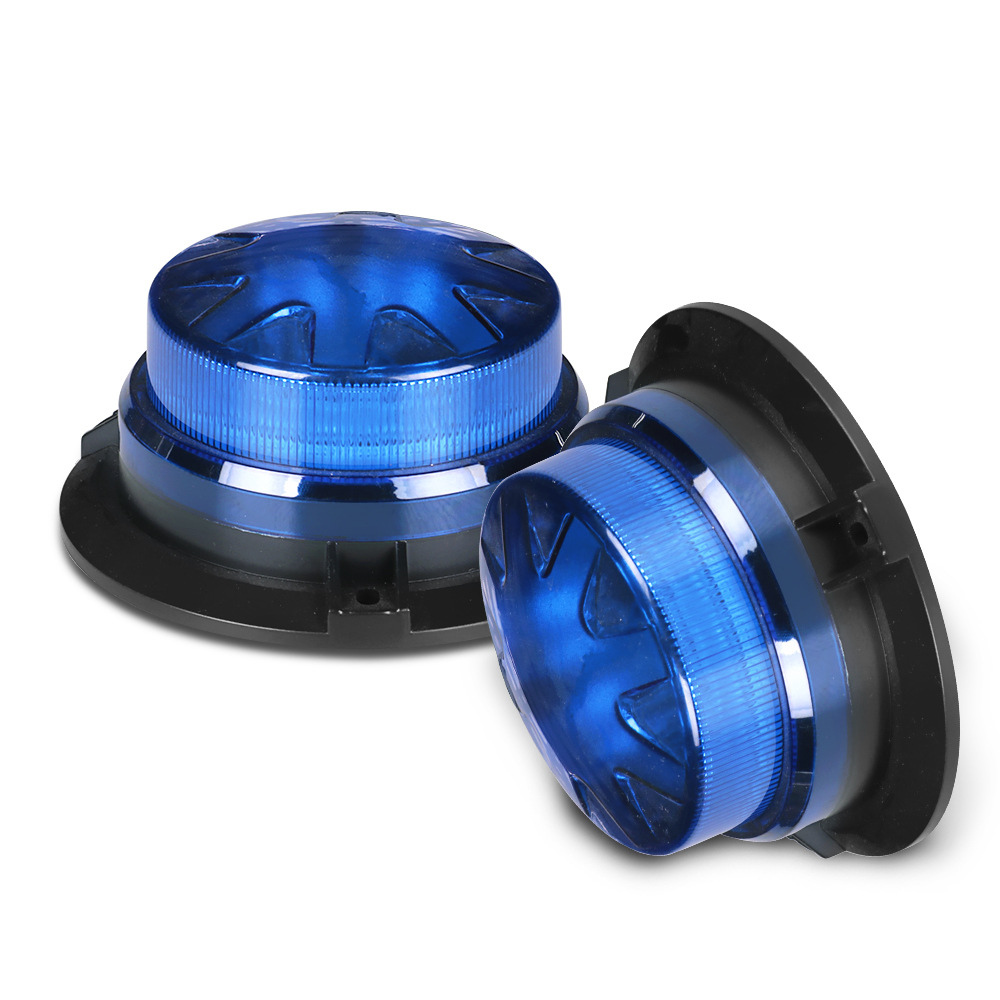 Luz LED estroboscópica de emergencia azul con Base magnética, luz de advertencia de peligro intermitente para techo de policía de coche, lámpara de baliza de seguridad para vehículo de 12V/24V