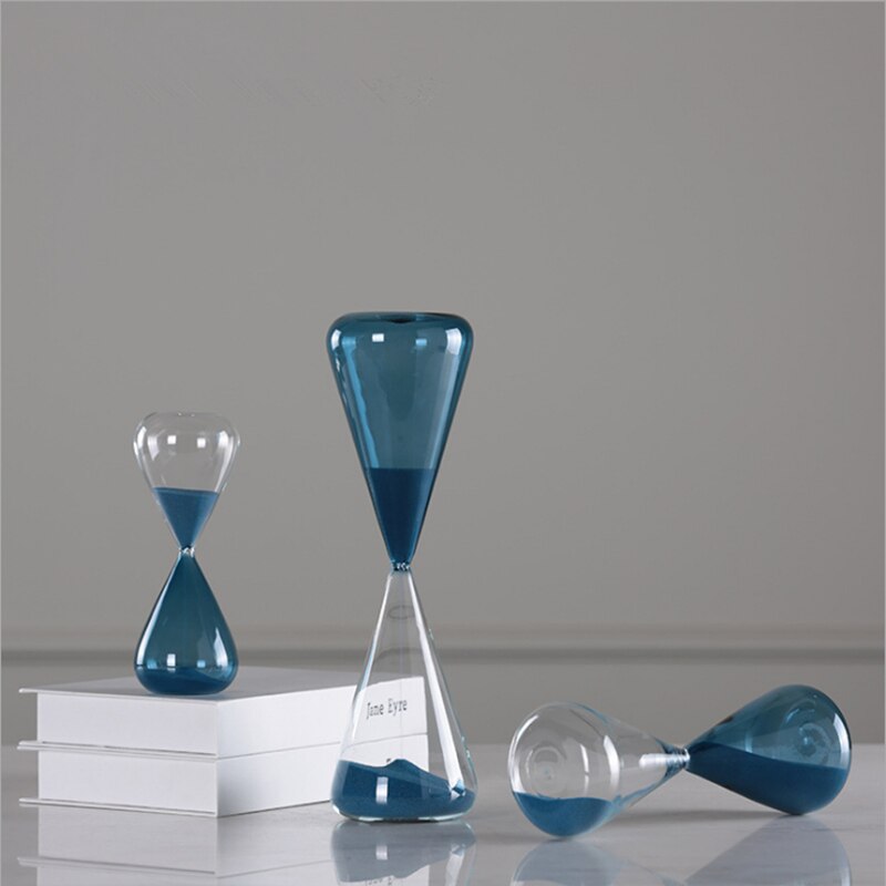GH Zandloper Creatieve Blauwe Zand Klok Zandloper 10/30/60 Minuten Zandloper Timer Home Decoratieve Arts speelgoed Voor Kinderen