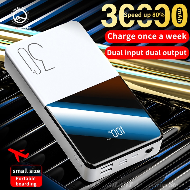 30000mAh Power Bank Portable External Battery With QC Two-way Fast Charging Portable Powerbank Charger For Phone