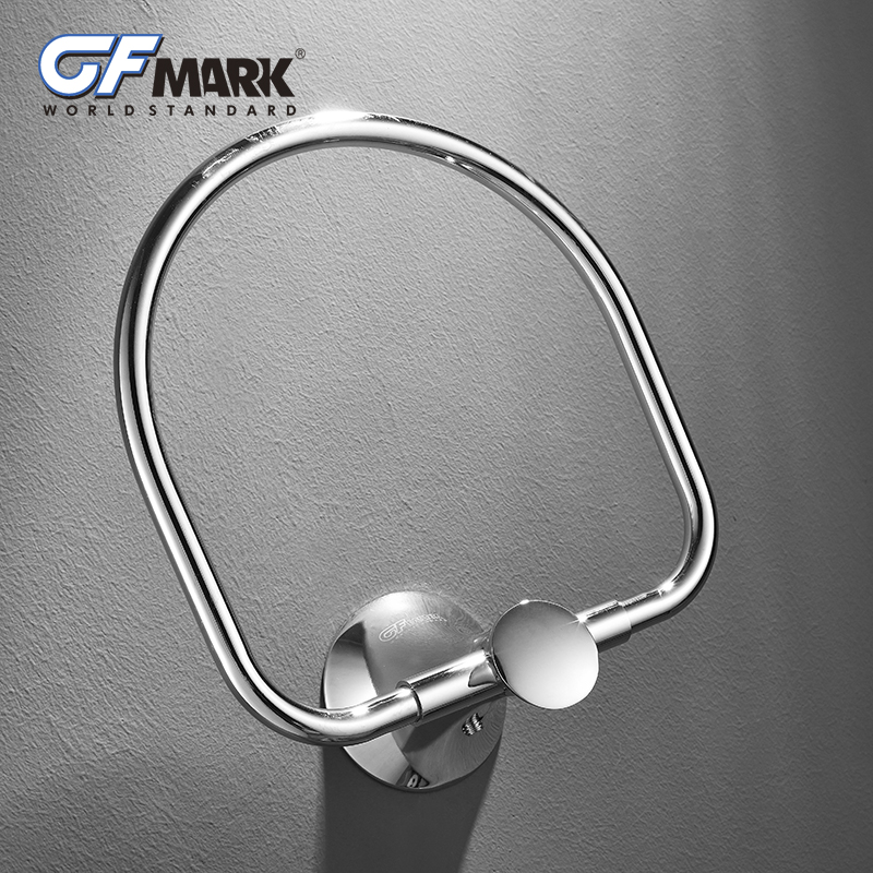 Gfmark vægmonterede håndklæderinge krom toilet håndklædeholder holder stativer anneau serviette badeværelsestilbehør hardware til badekar