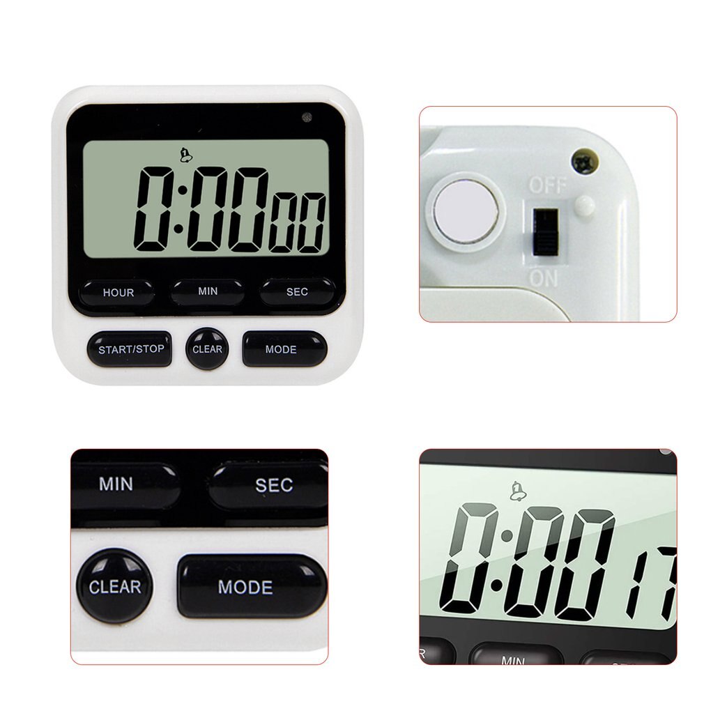 Mini Digital Kitchen Time Timer Magnetic Clock Stop Watch Study Cooking Shower Countdown Electronic Lap Timer Kitchen Gadgets